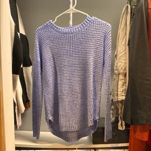 SO Blue Crew Neck Sweater with Textured Knit